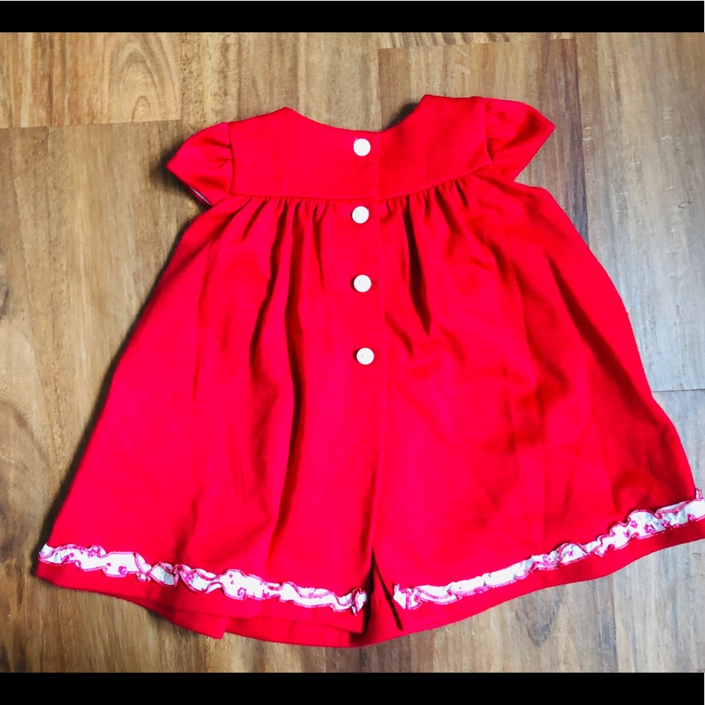 Jesse Franz Red Dress Toddler Girl Dress Red Short sleeve dress toddler dress - Picture 3 of 5